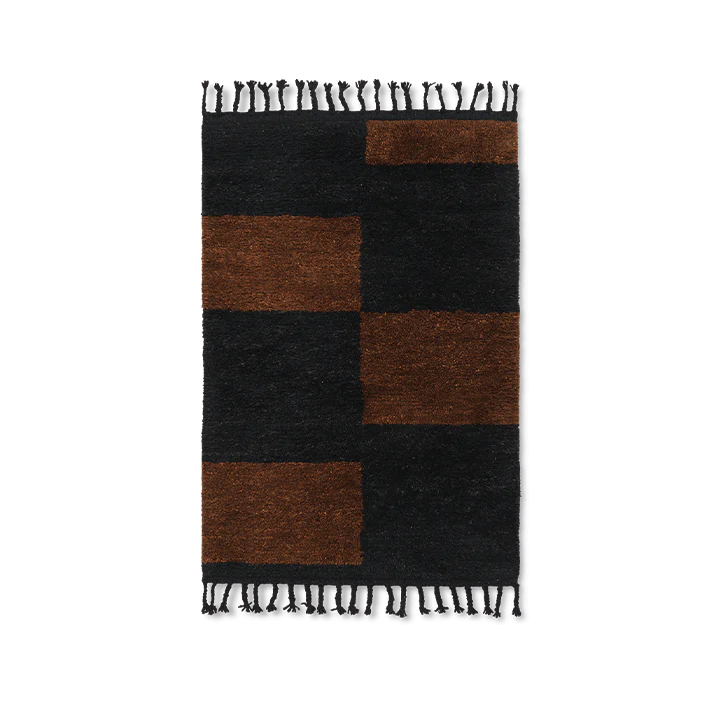 ferm LIVING | Mara Knotted Rug Small - Black/Chocolate