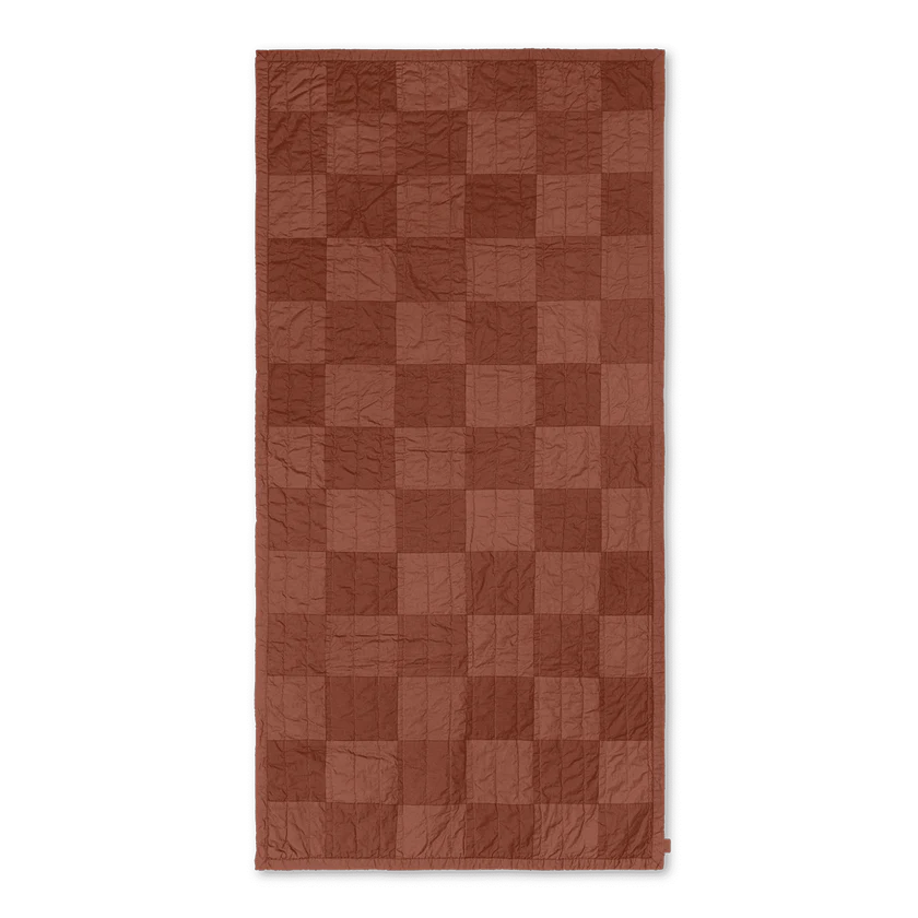 ferm LIVING | Duo Quilted Blanket - Red Brown Tonal