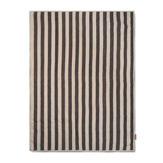 ferm LIVING | Grand Quilted Blanket - Sand / Black