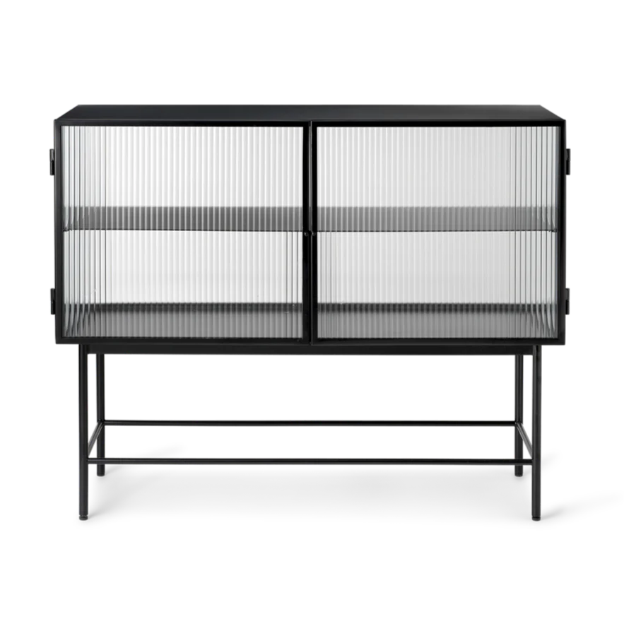 ferm LIVING | Haze Sideboard - Reeded Glass - Black