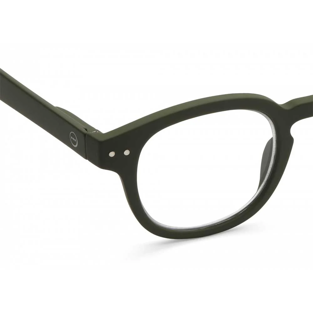 Reading Glasses # C - The Retro - Khaki Green