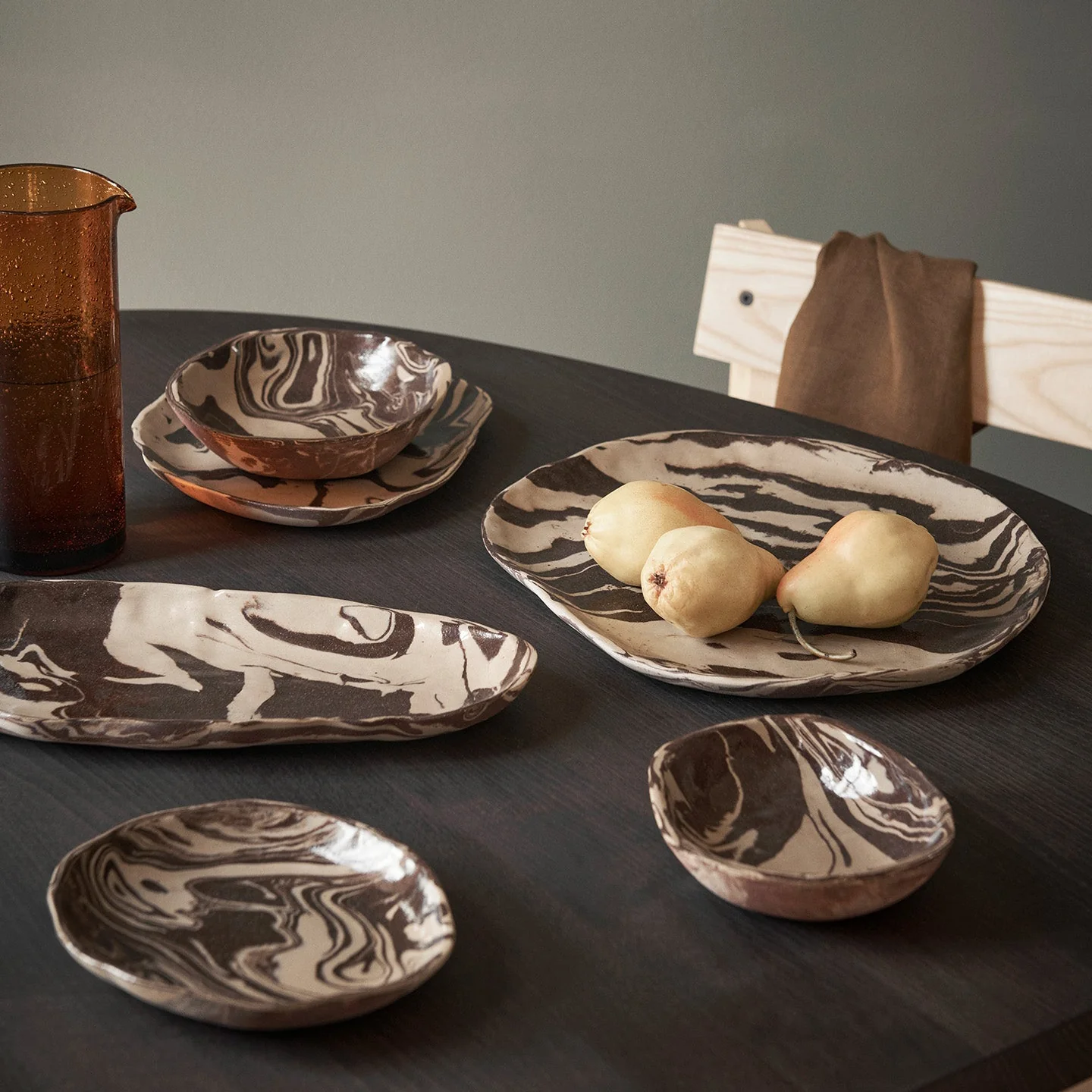 ferm LIVING | Ryu Platter  - Sand/Brown - 34cm