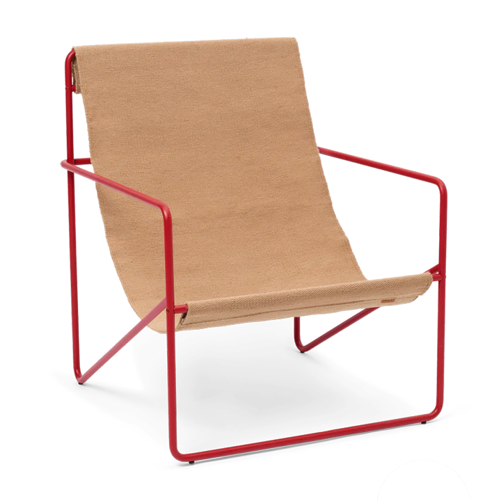 ferm LIVING | Desert Lounge Chair - Poppy Red Frame with Sand Seat