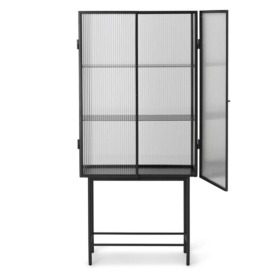 Ferm Living | Haze Vitrine - Reeded Glass - Black