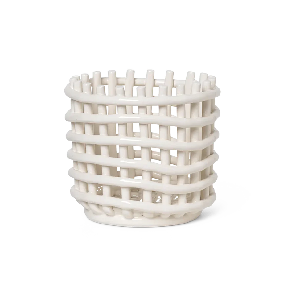 Ferm LIVING | Ceramic Basket - Small - Off-White