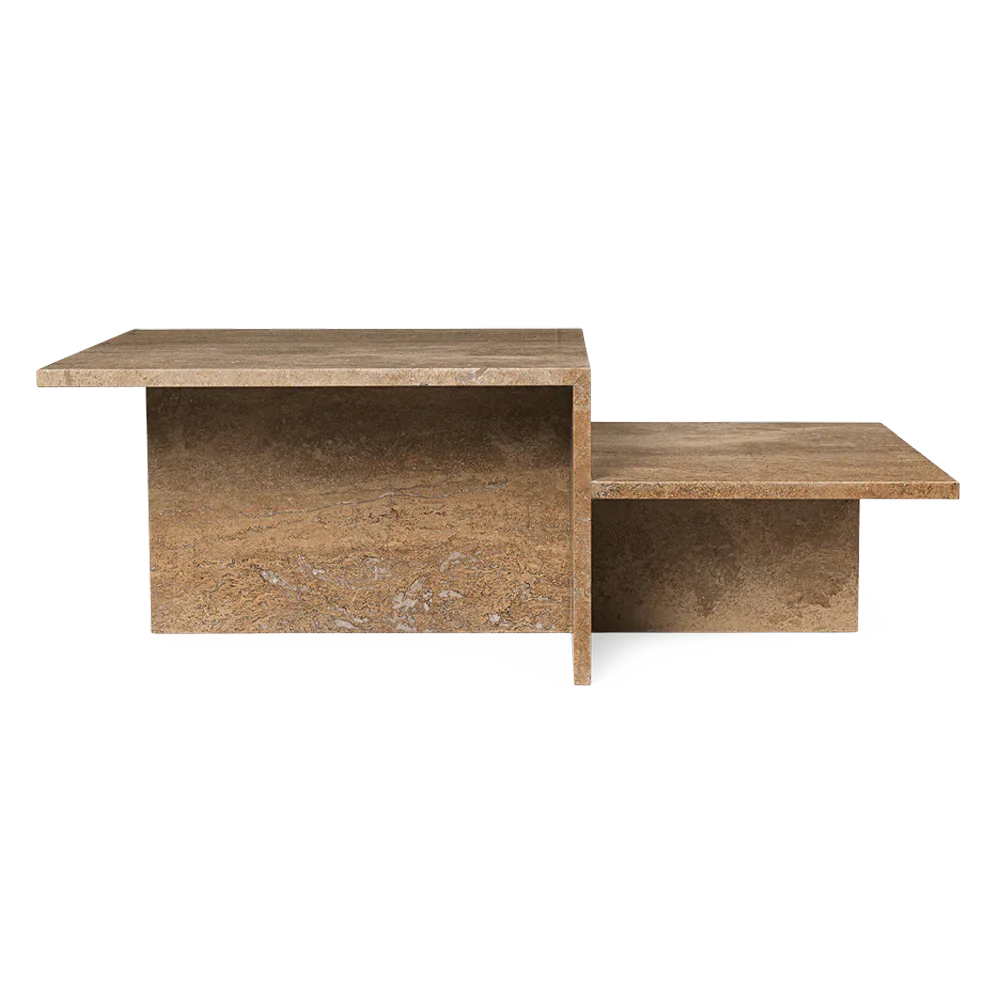 ferm LIVING | Distinct Coffee Table - Dark Brown Travertine