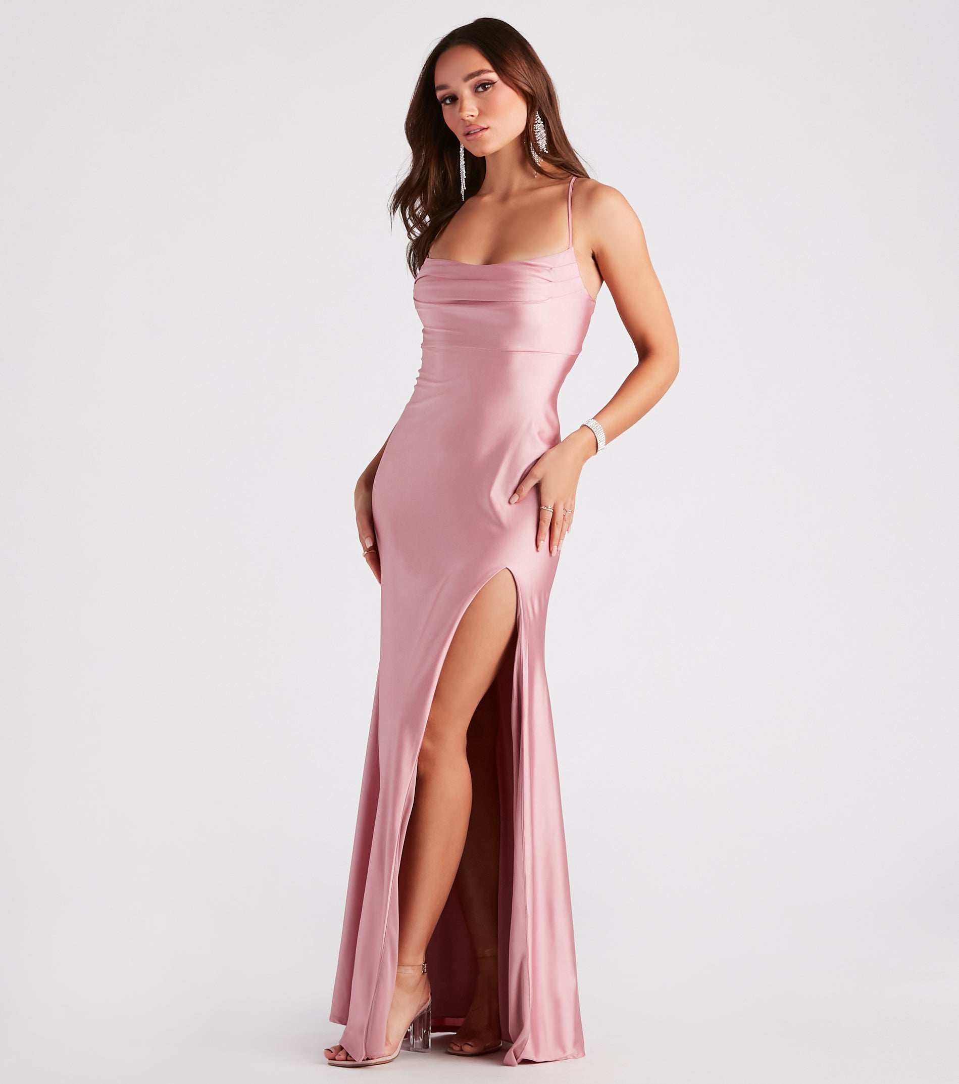 Quincy ALine High Slit Formal Dress