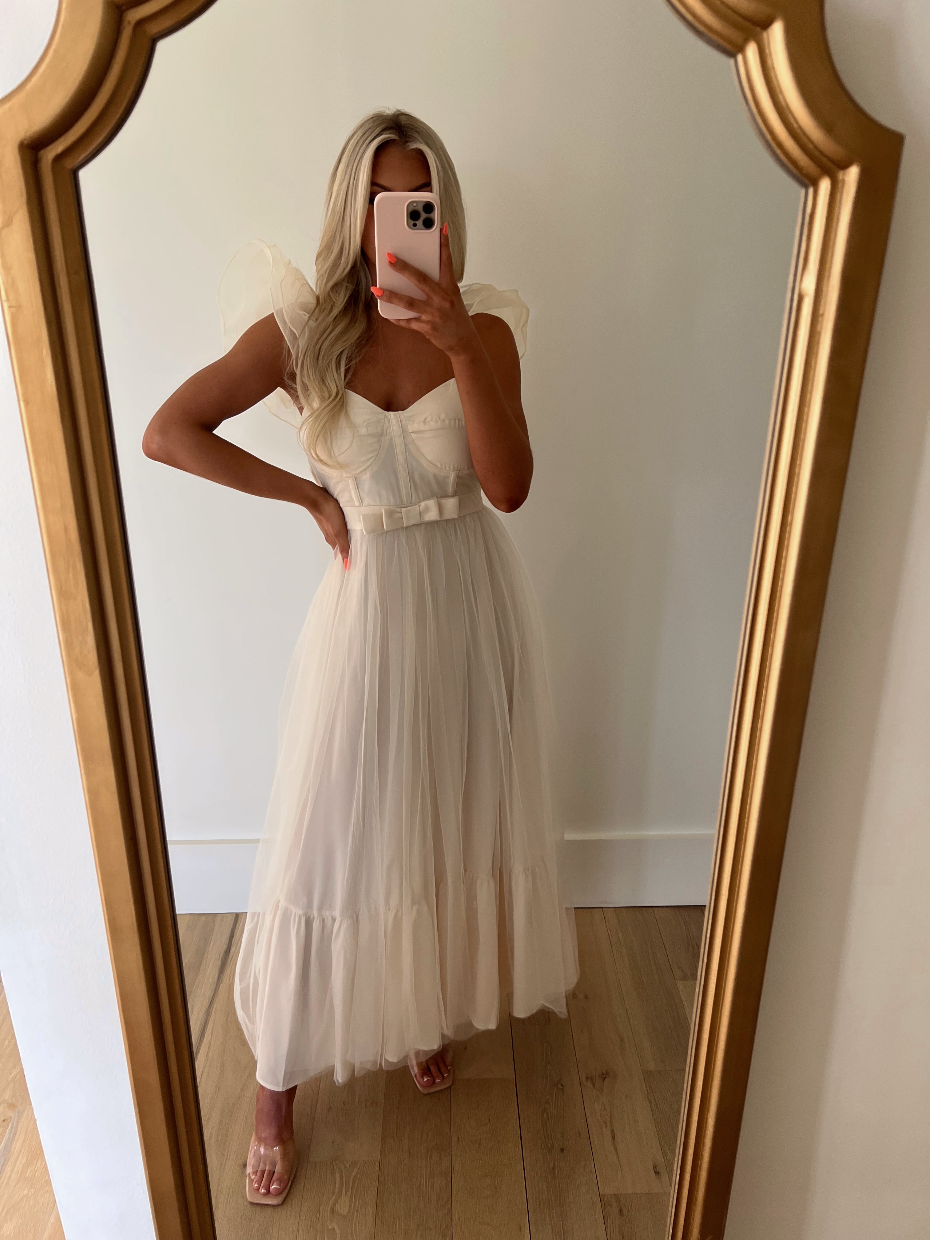Organza Maxi Dress Cream