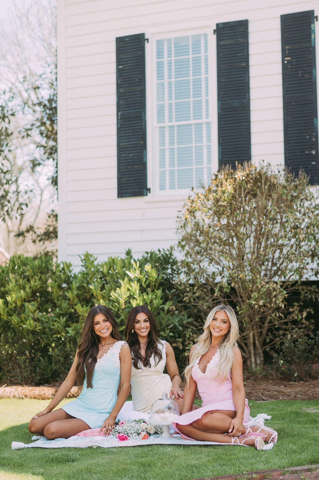 Lace Embroidered Linen DressBaby Blue