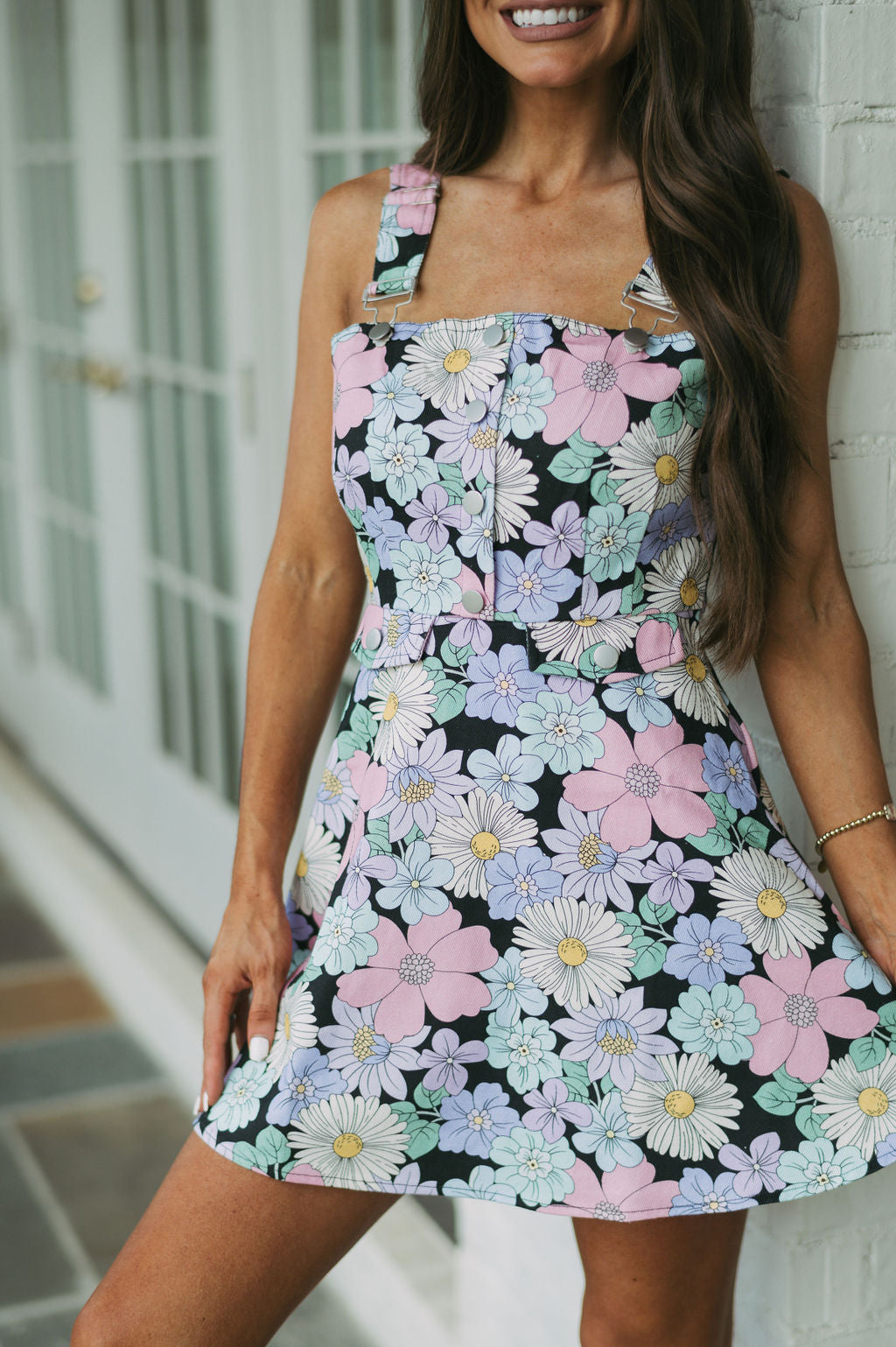 Floral Printed Overall Dress