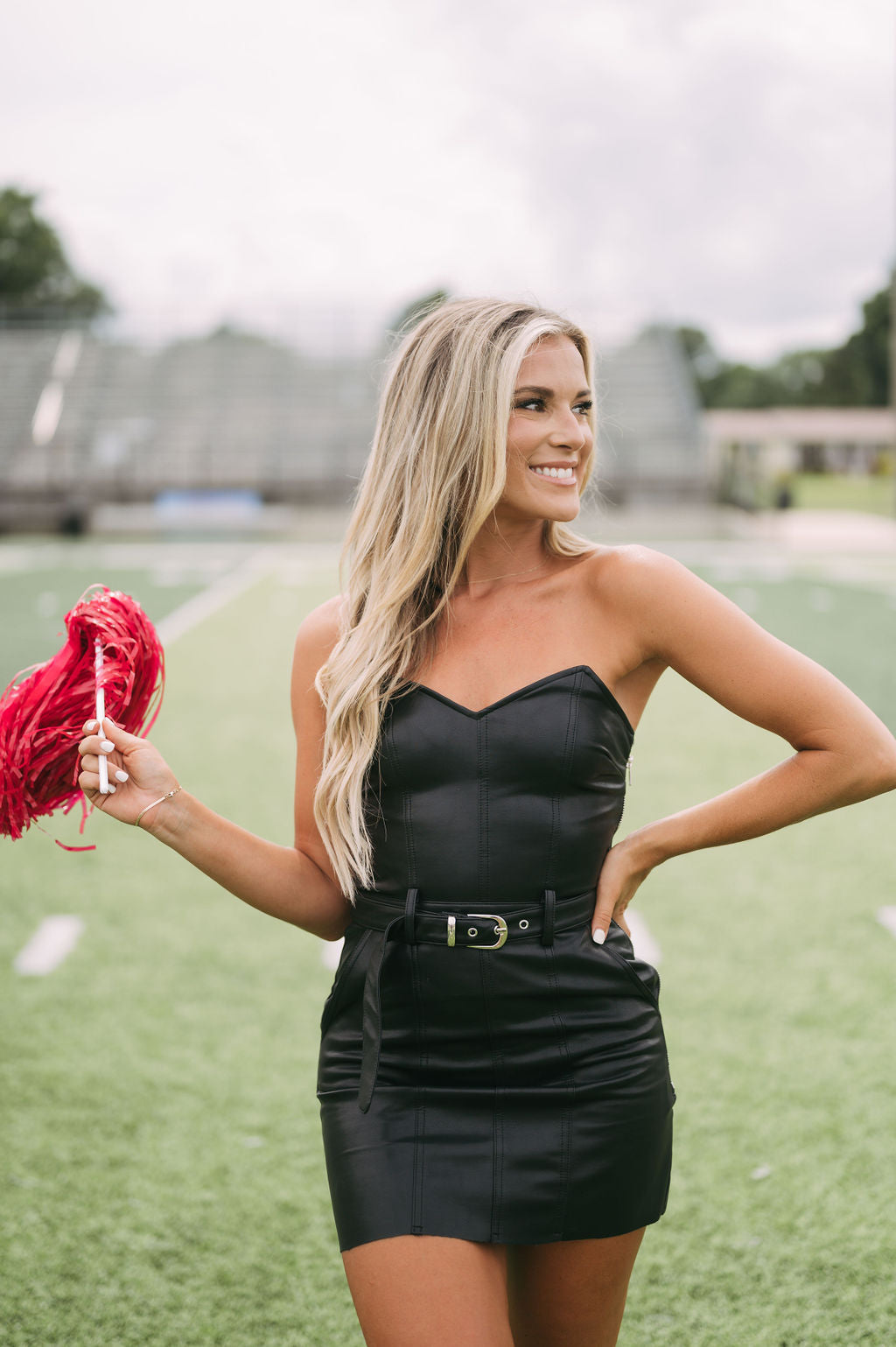 Belted Faux Leather Mini Dress Black