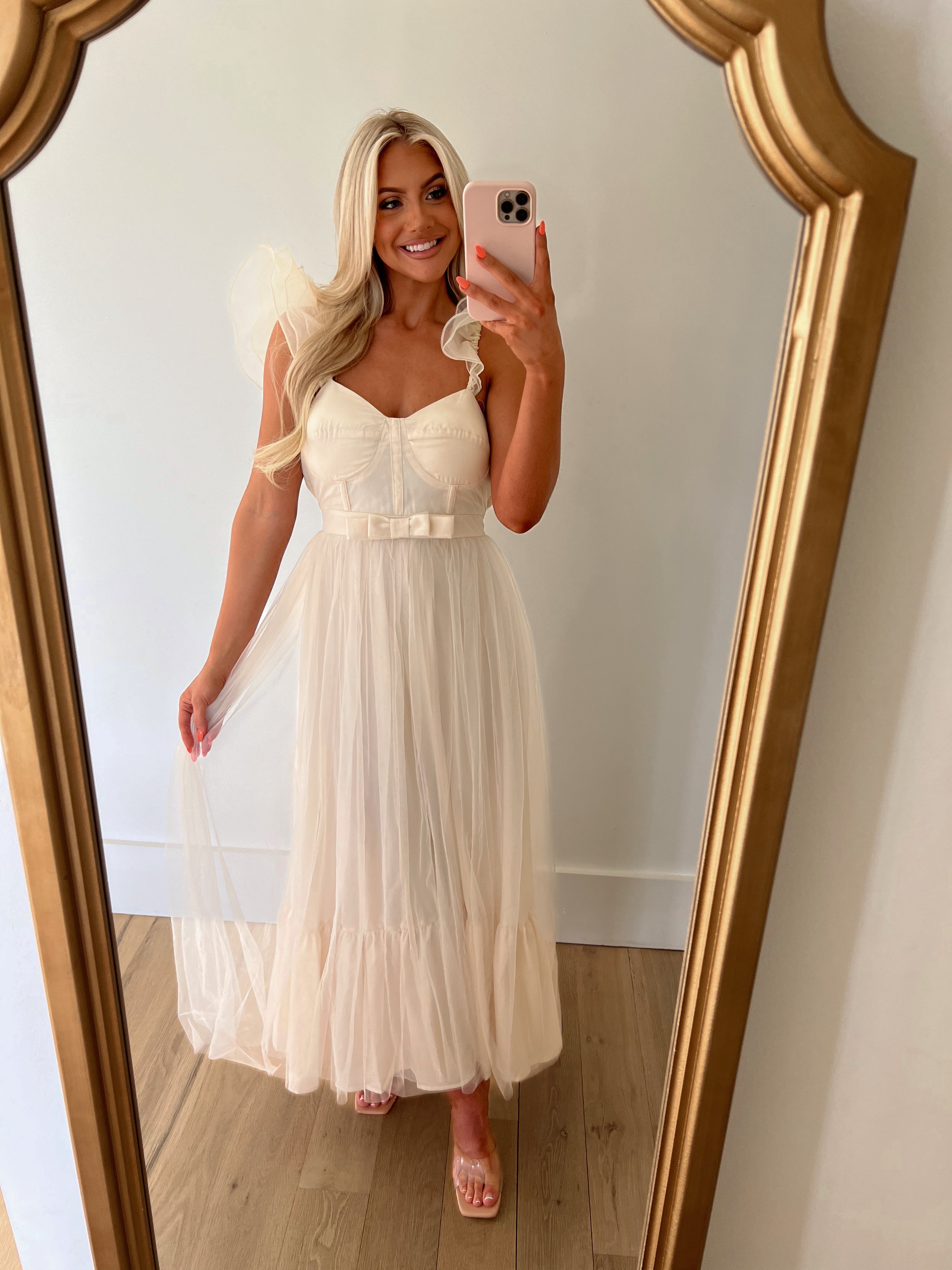 Organza Maxi Dress Cream