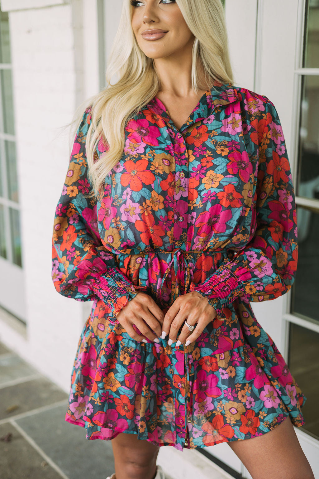 Dainty Waist Tie Floral Dress