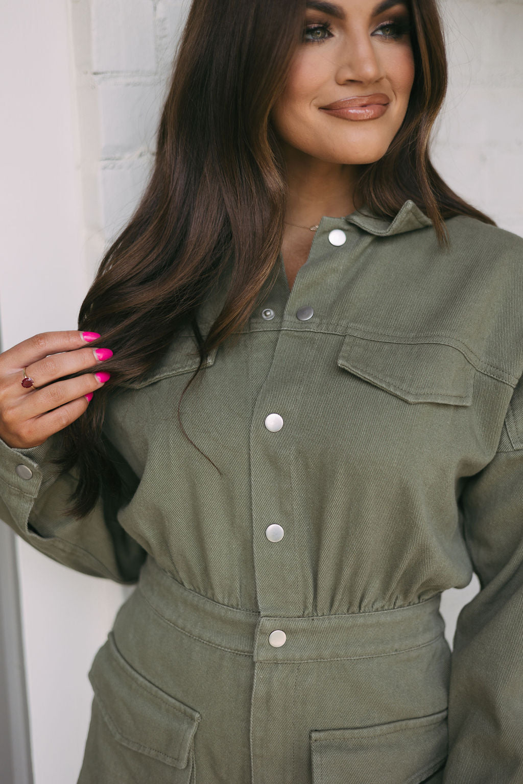 Chambers Denim Romper-Olive