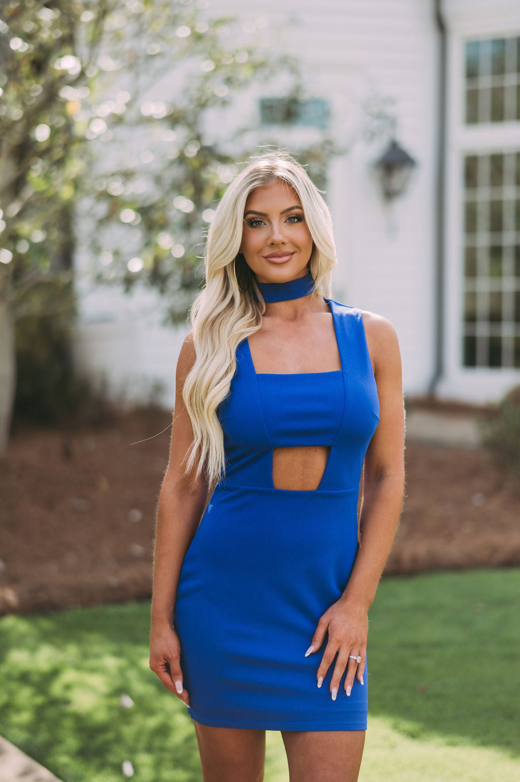 Layton Cut Out Dress-Royal Blue