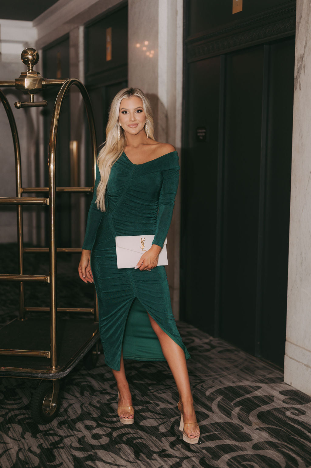 Unforgettable Bodycon Midi DressEmerald Green