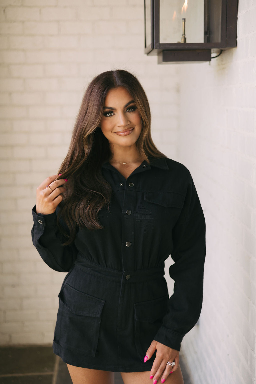 Chambers Denim Romper-Black