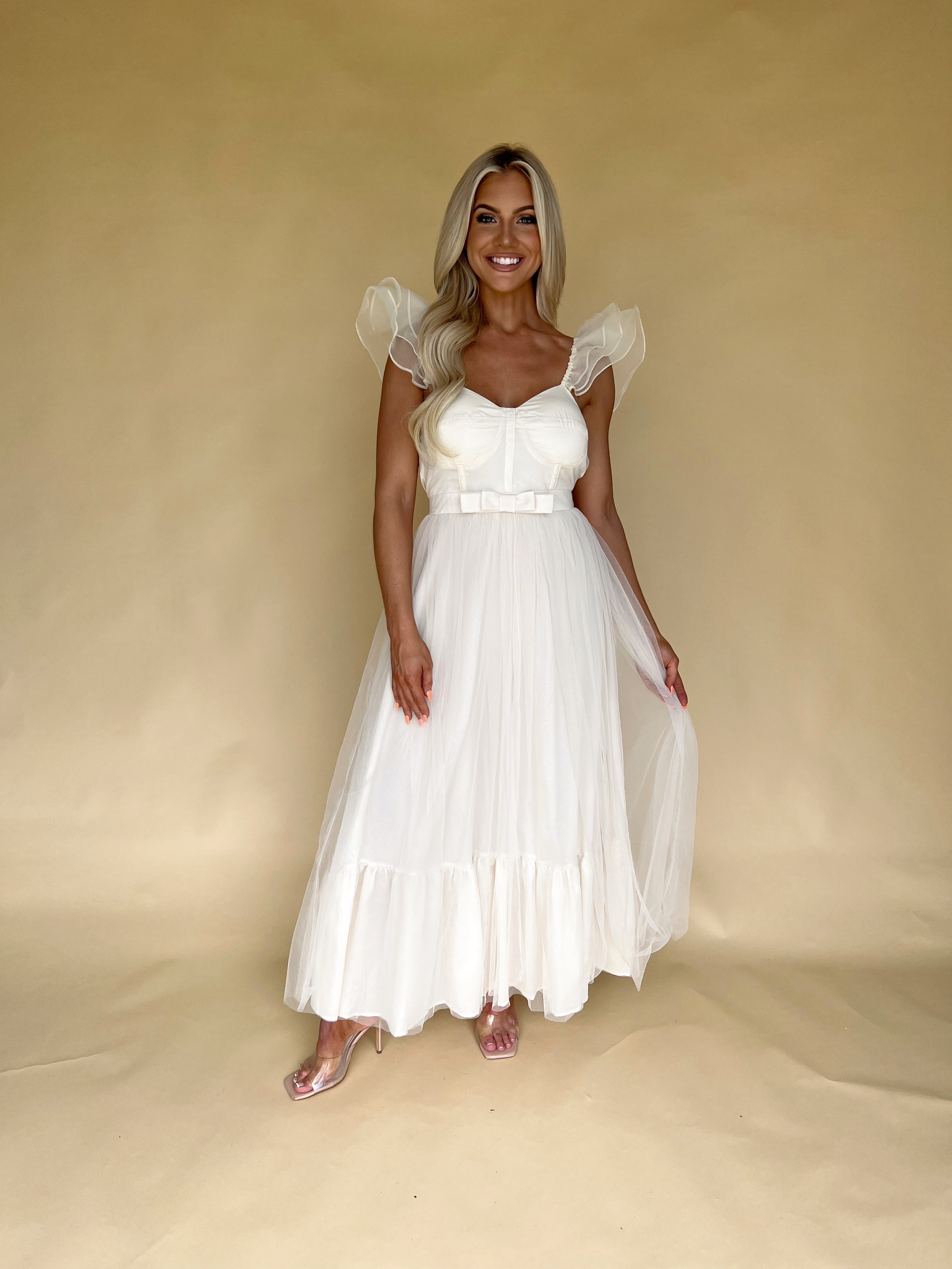 Organza Maxi Dress Cream