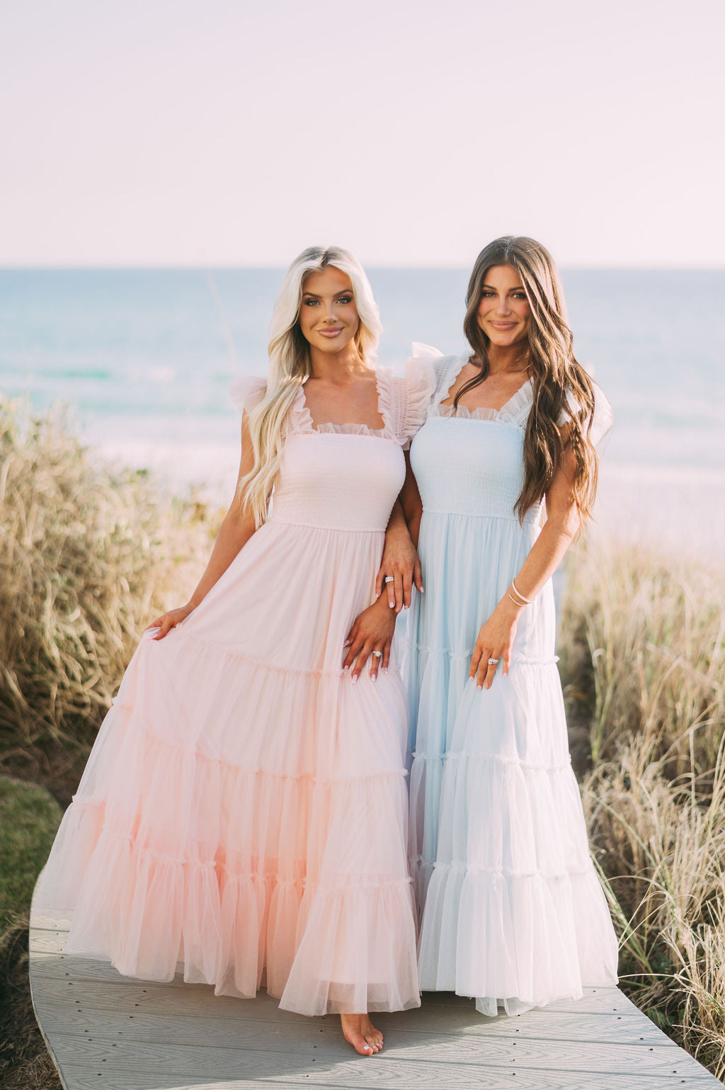 Meleah Tulle Maxi Dress-Light Blue