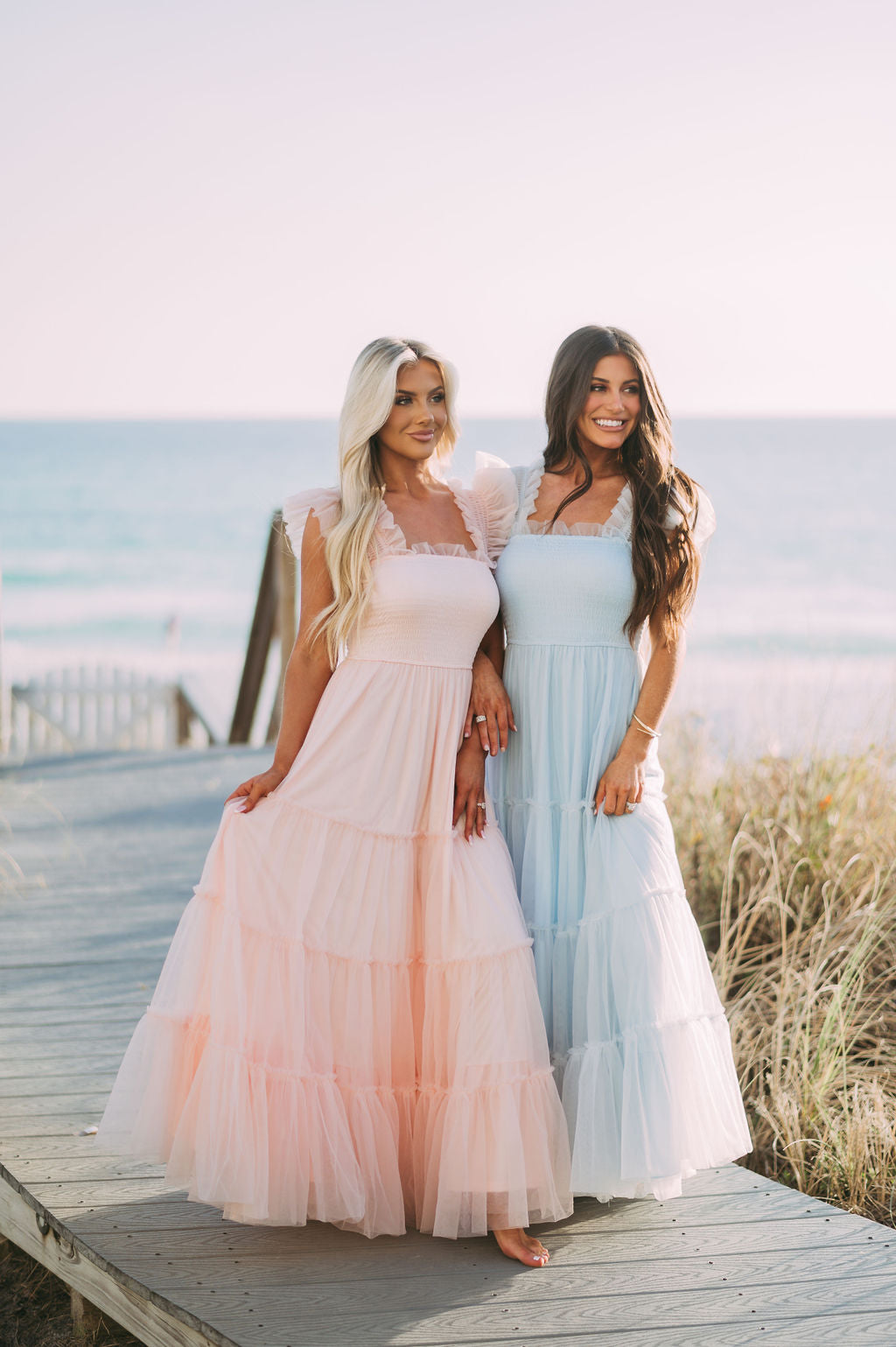 Meleah Tulle Maxi Dress-Light Blue