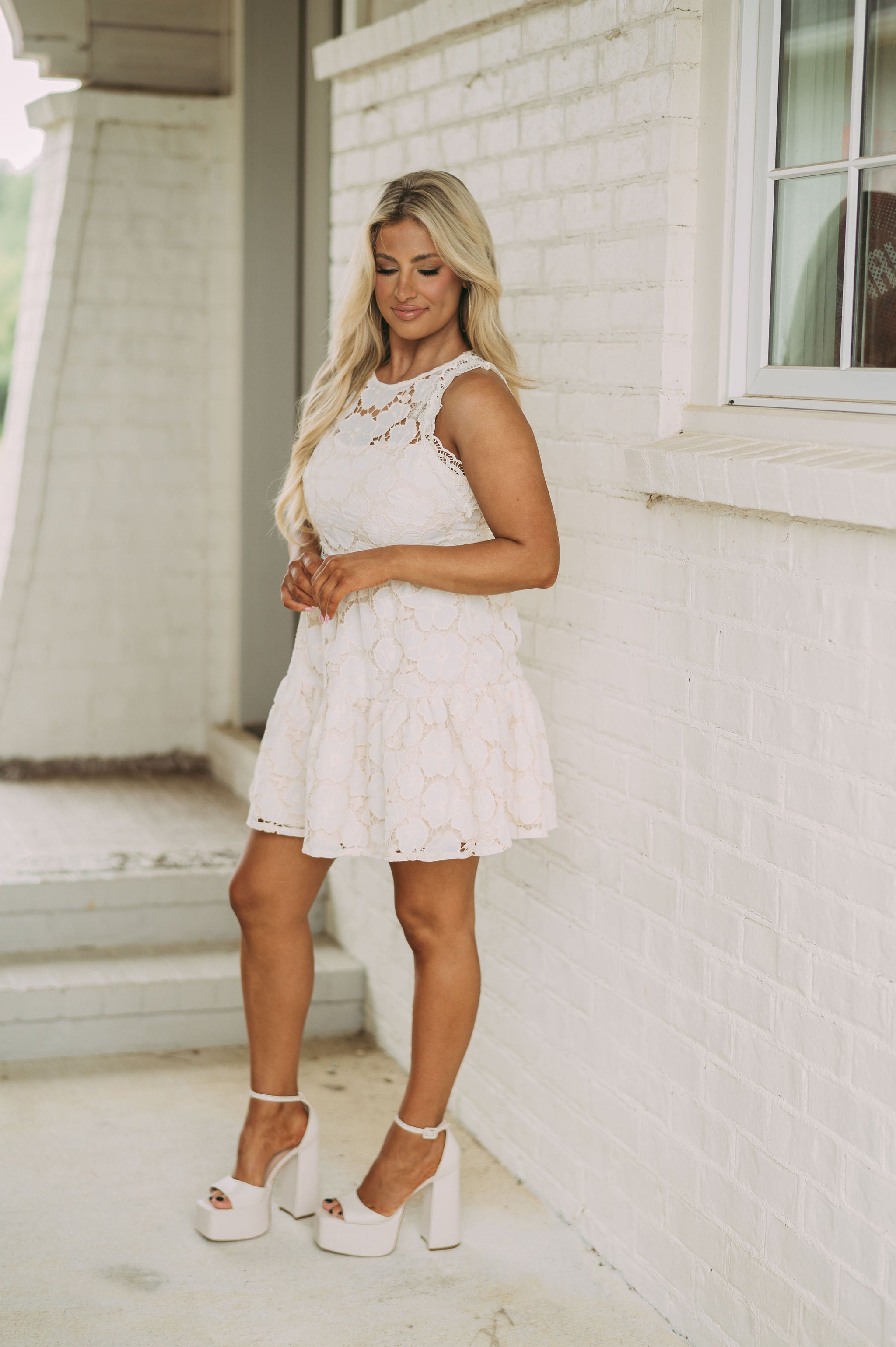 Abigail Lace Dress-Cream