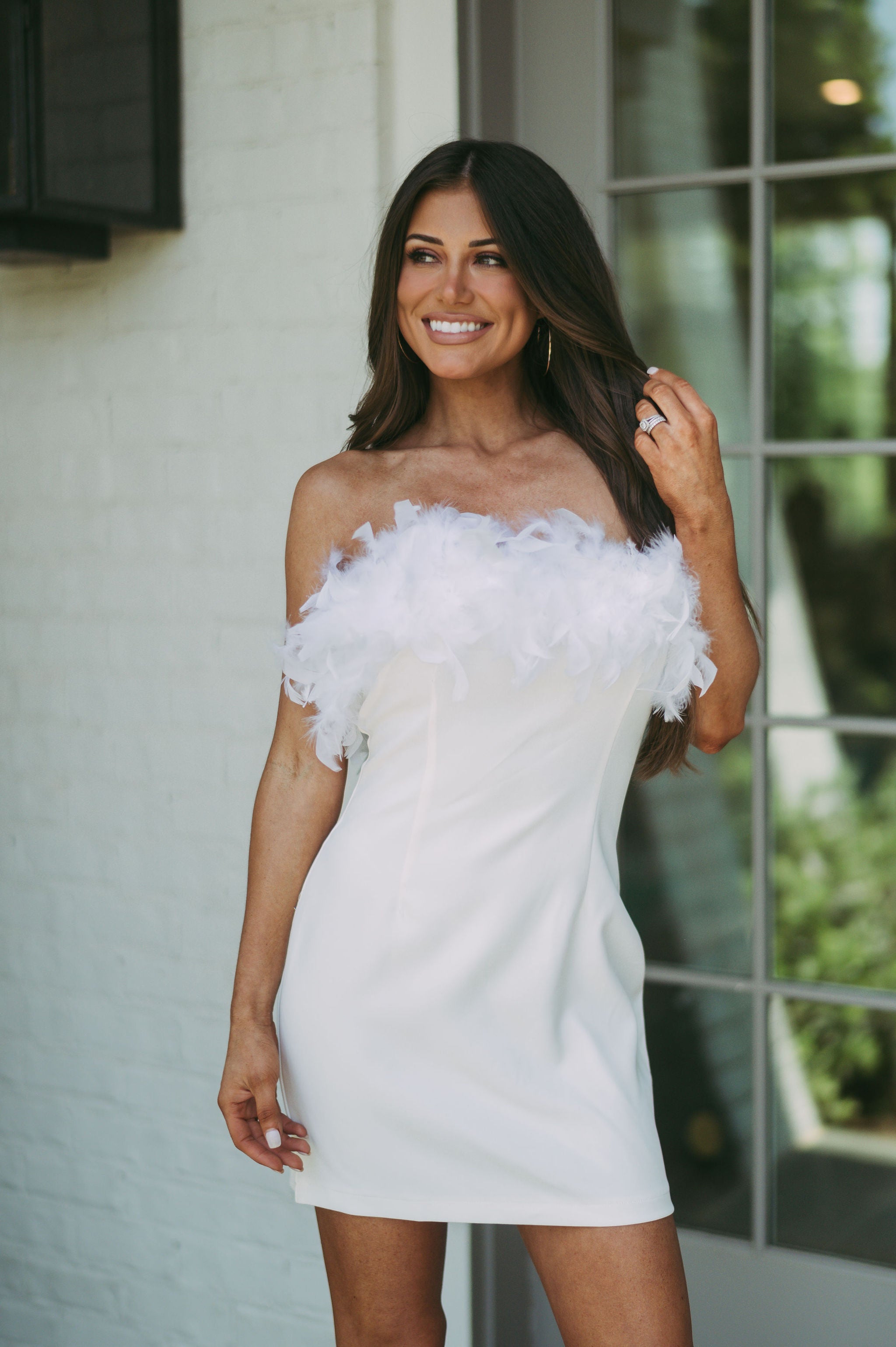 Ryleigh Feather Mini Dress