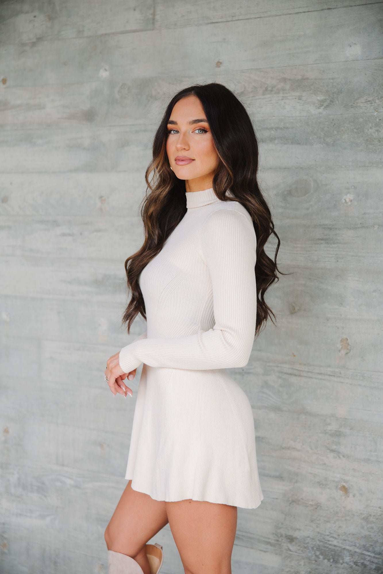 Jayde Sweater Knit DressCream