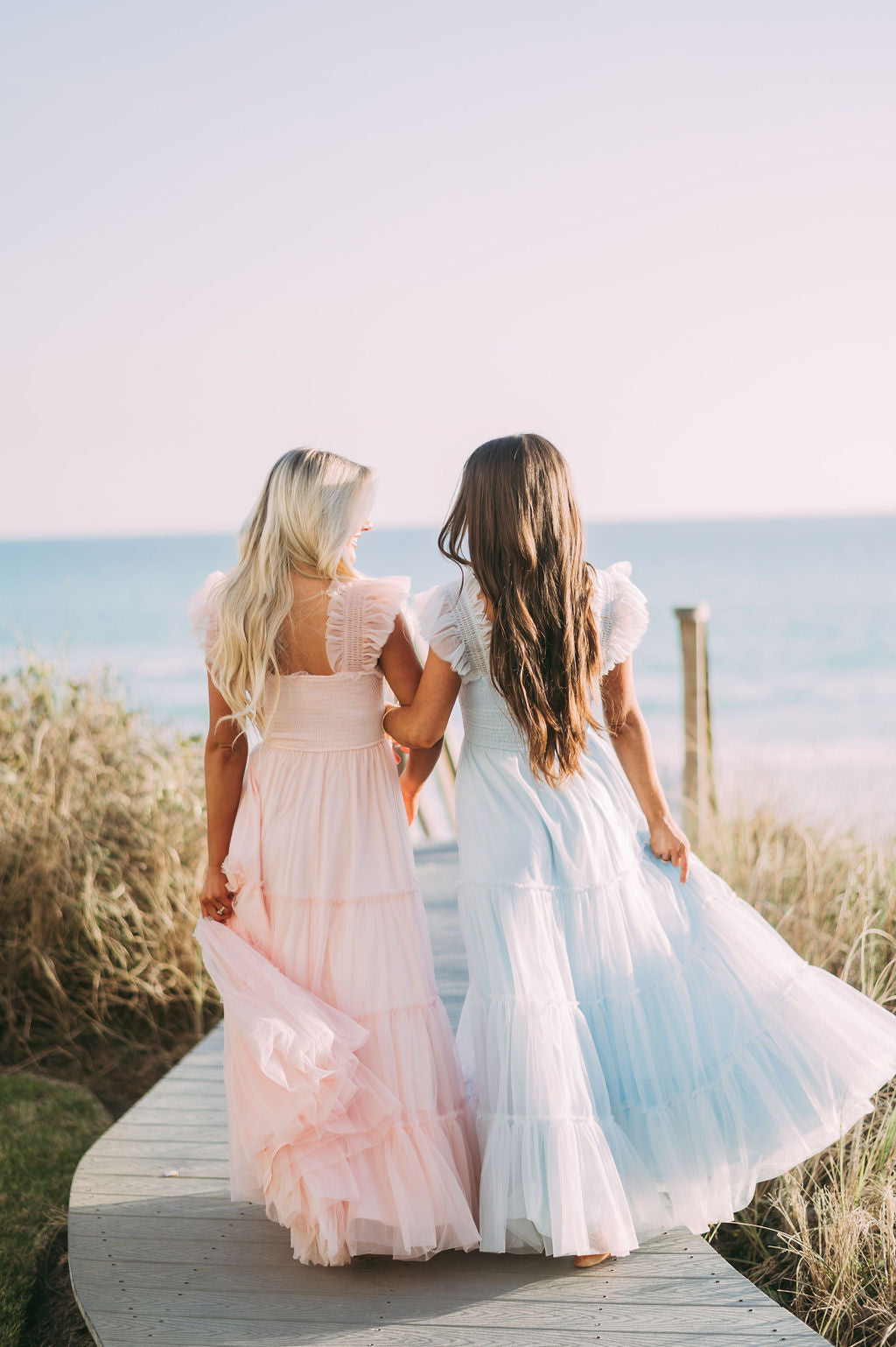 Meleah Tulle Maxi Dress-Light Blue