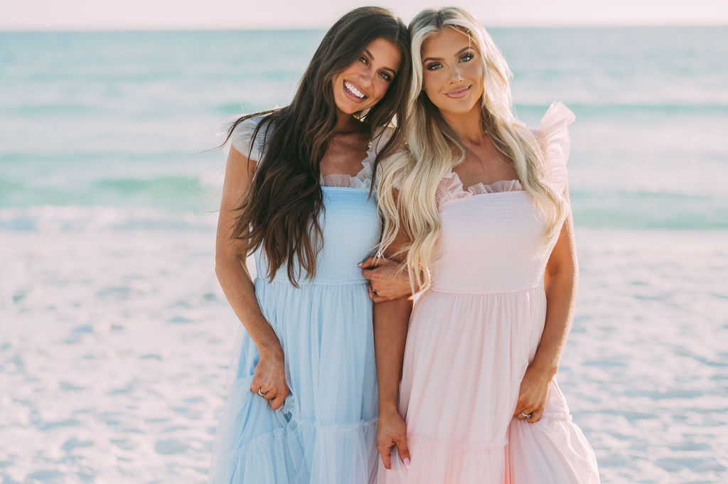 Meleah Tulle Maxi Dress-Light Blue