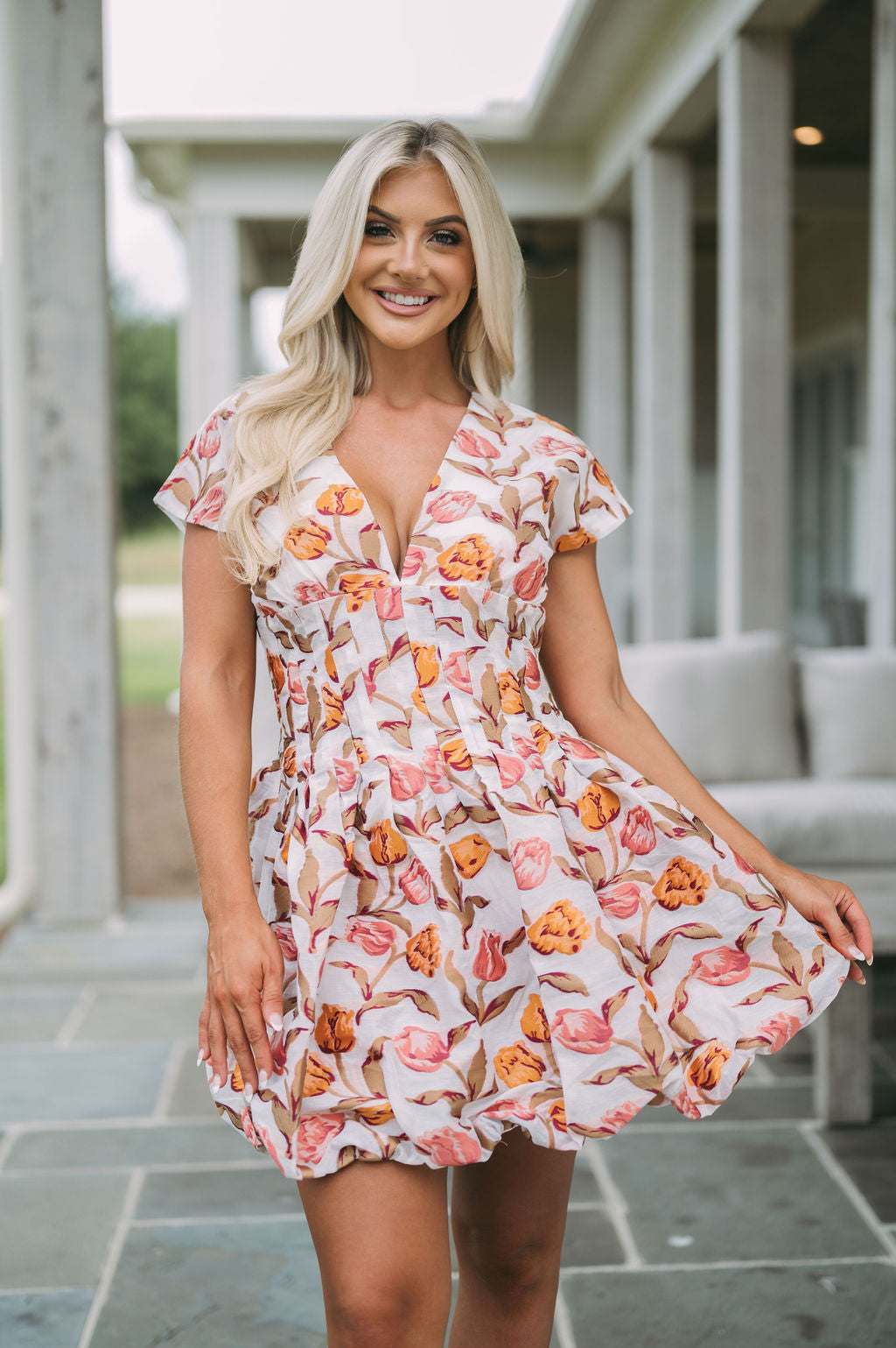 Fall Floral Bubble Dress