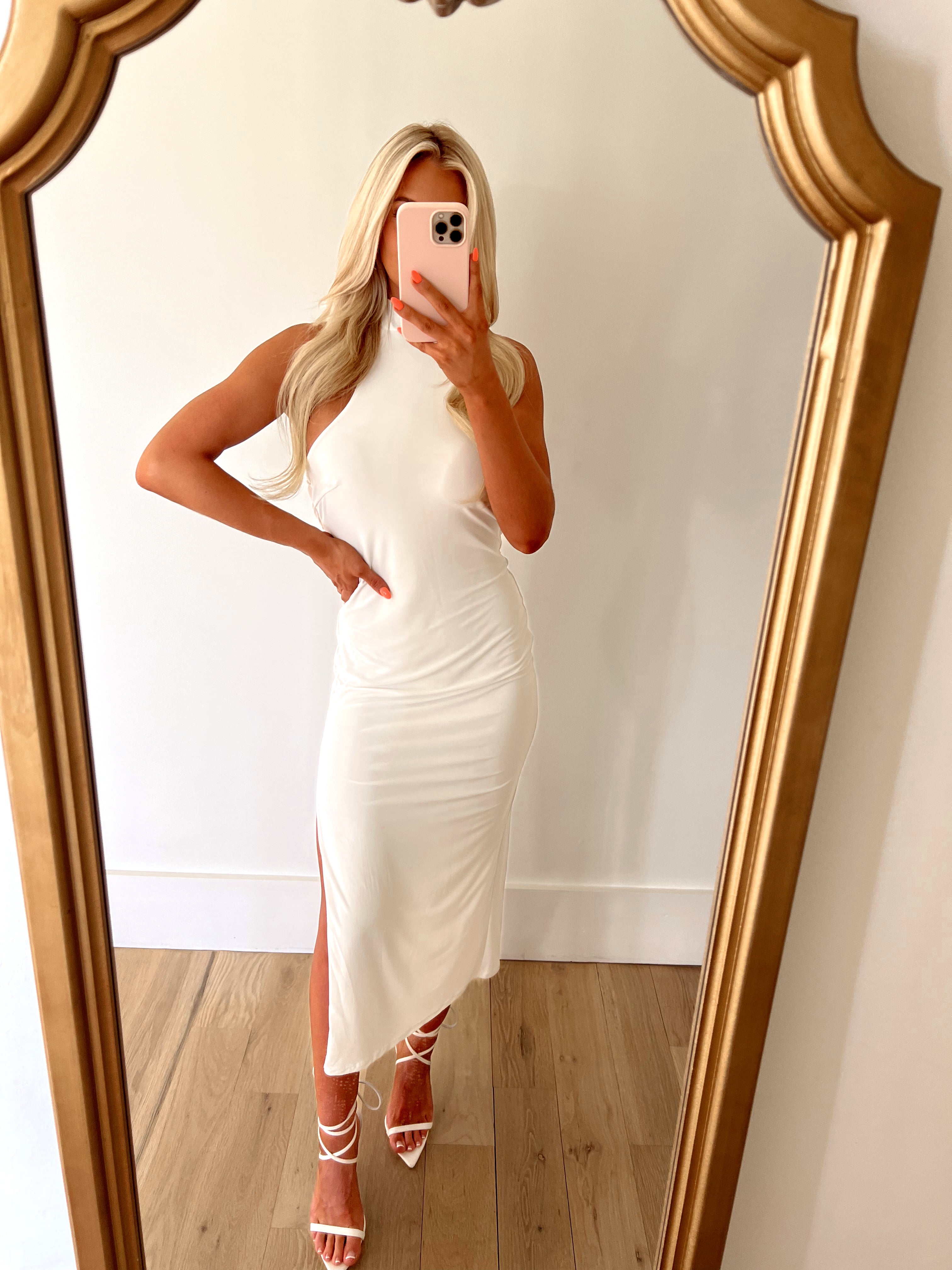 Venechia Halter Dress White
