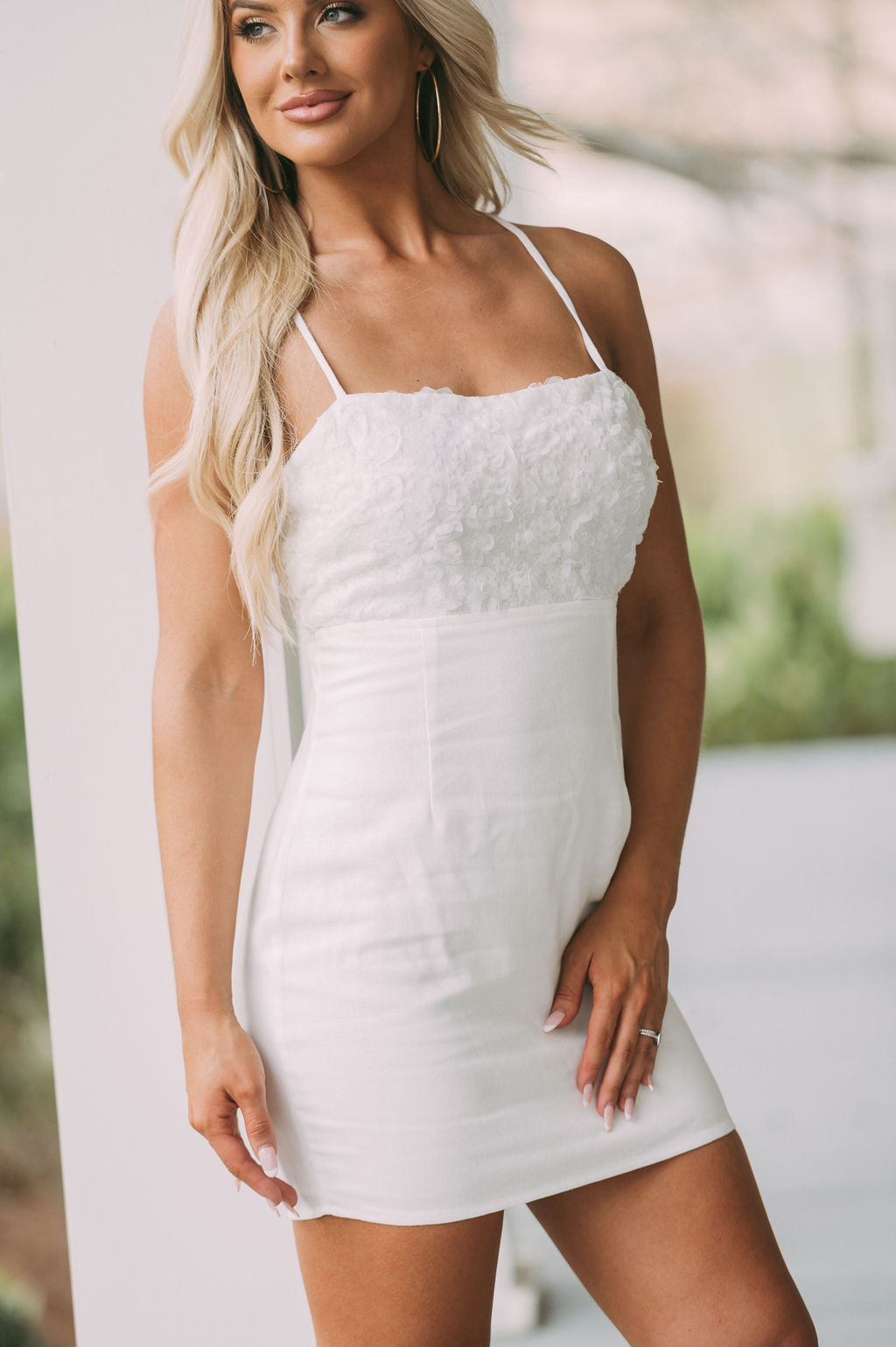 Rosie Back Criss Cross DressOff White