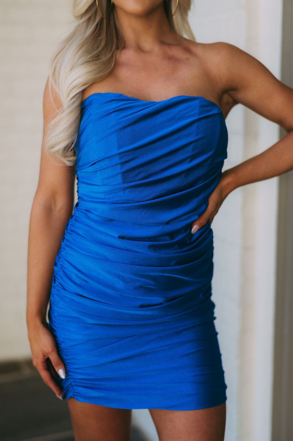 Haylie Strapless Dress-Royal Blue