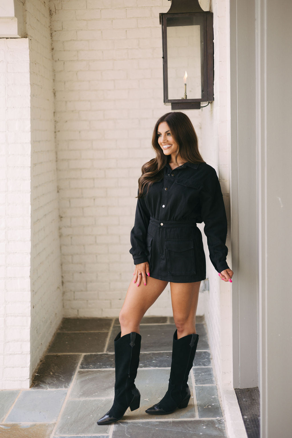 Chambers Denim Romper-Black