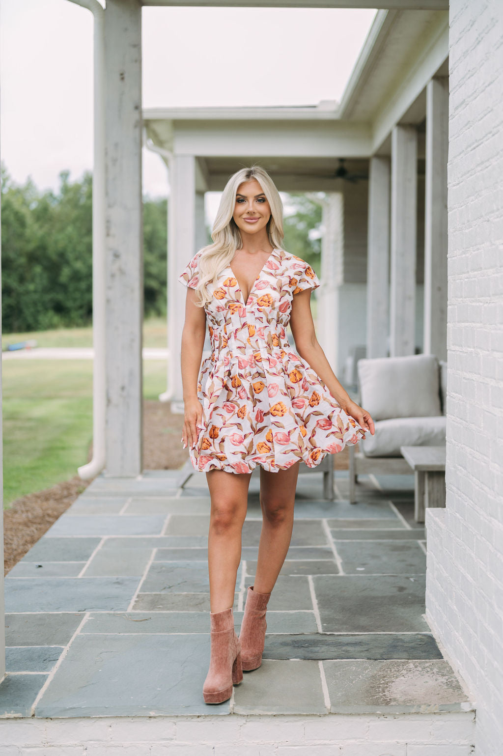Fall Floral Bubble Dress