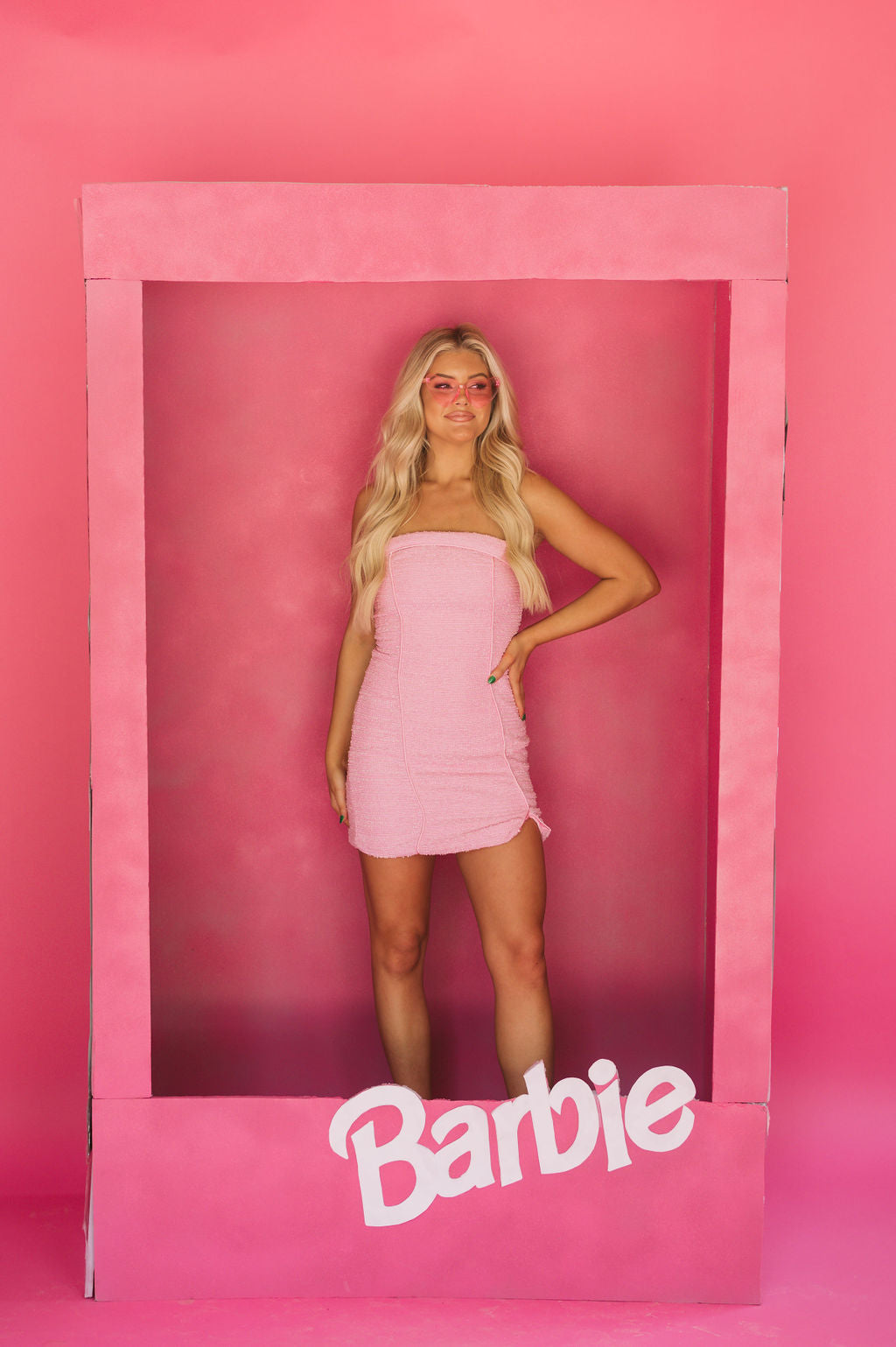 Strapless Tweed Mini Dress