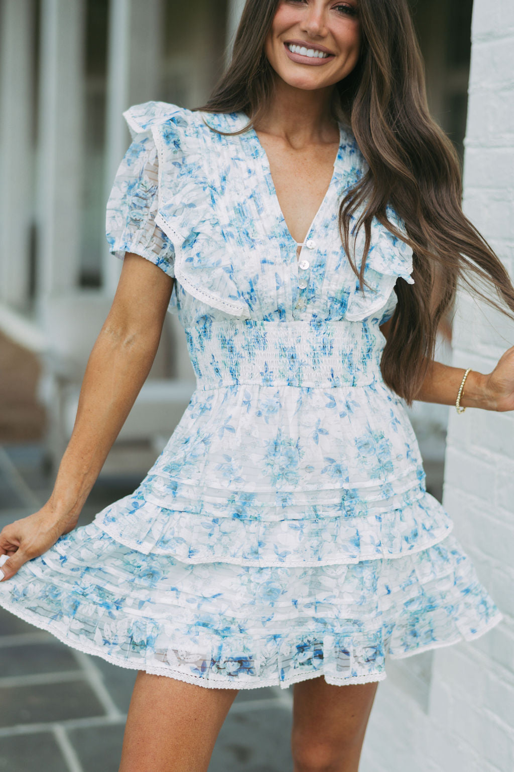 Addy Floral Dress-Blue