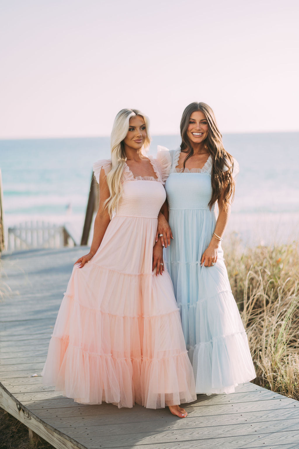 Meleah Tulle Maxi Dress-Light Blue