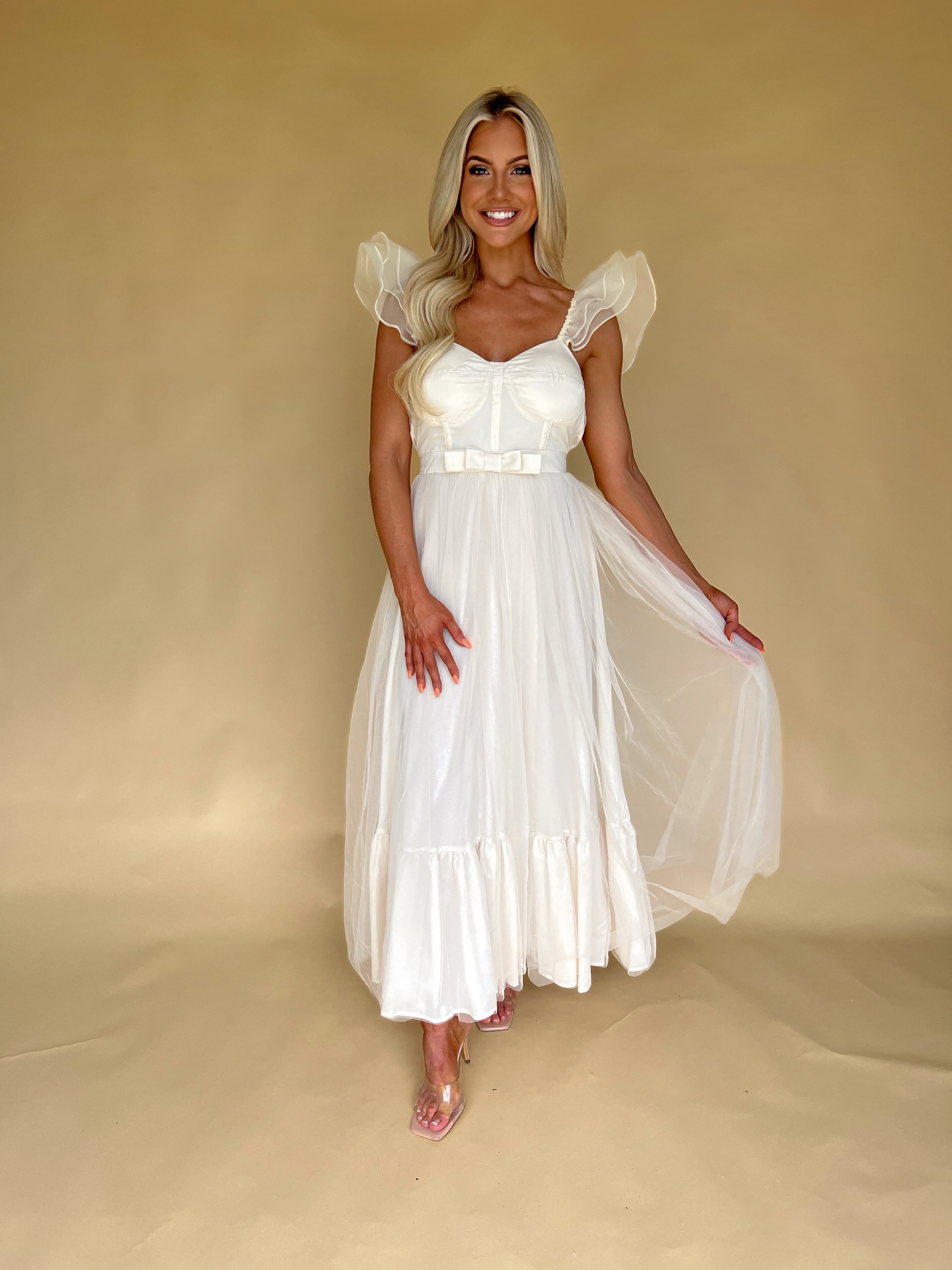 Organza Maxi Dress Cream