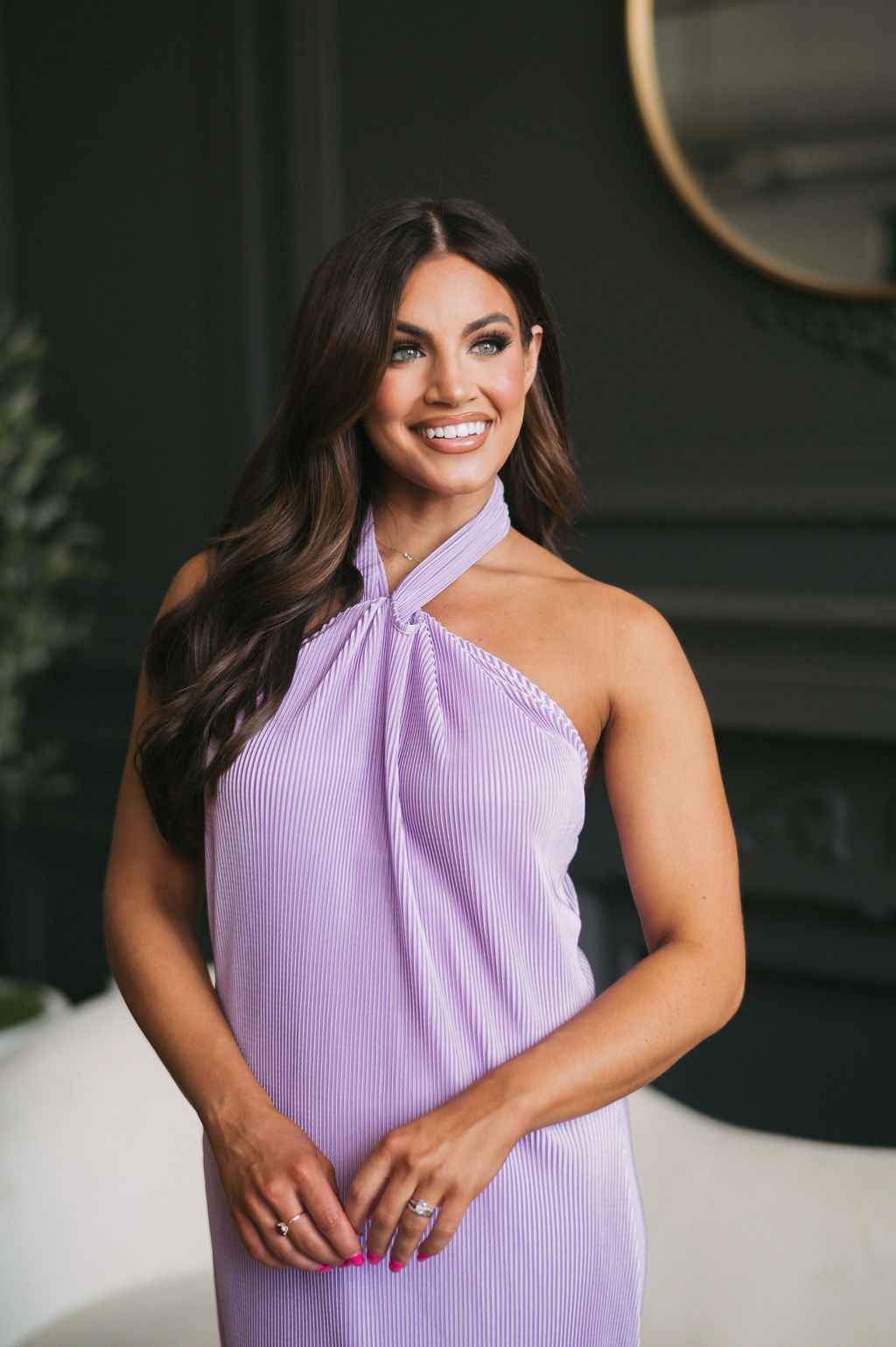 Cara Halter Pleated DressLavender