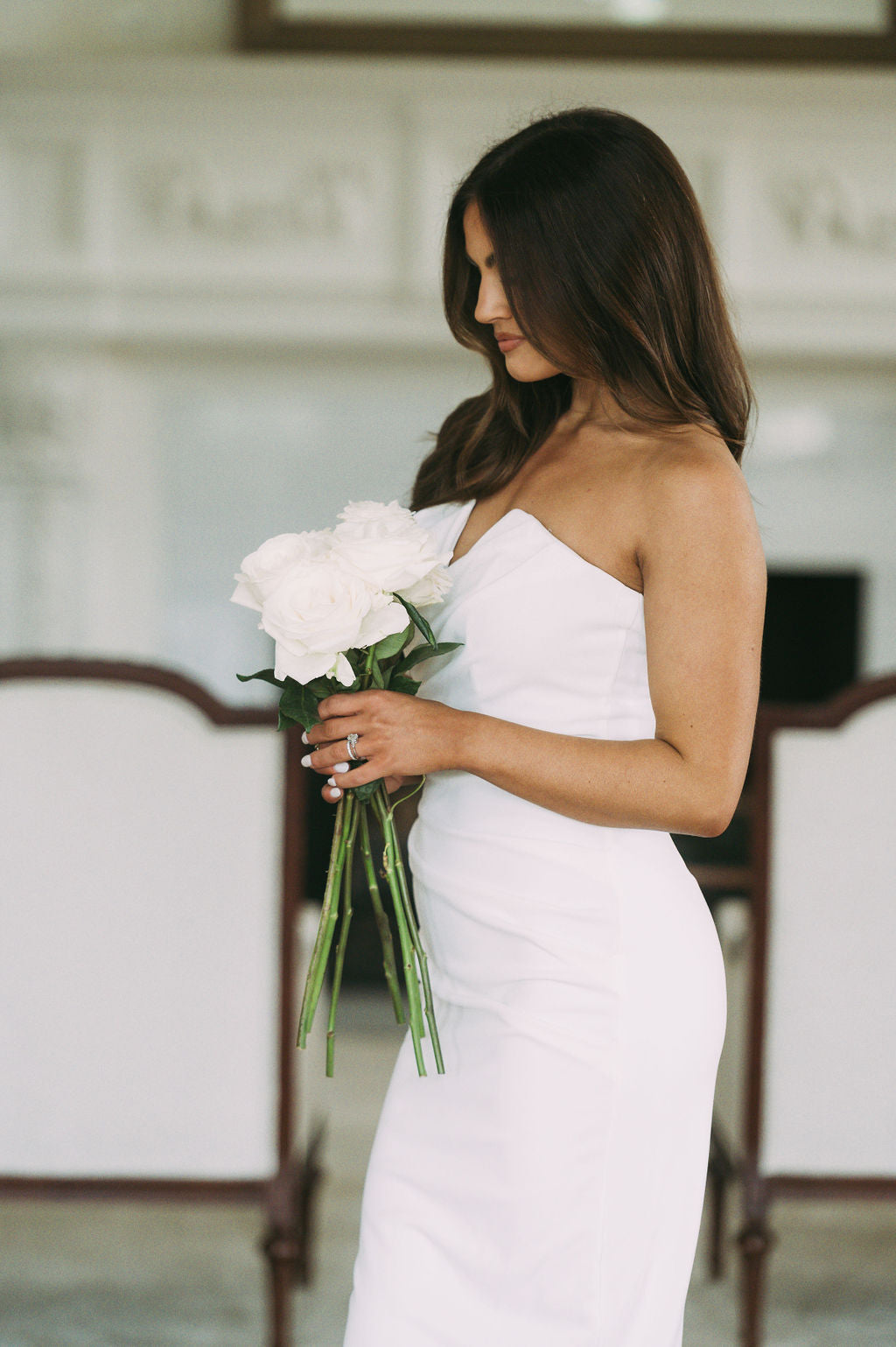 Florence Fitted Midi Dress White