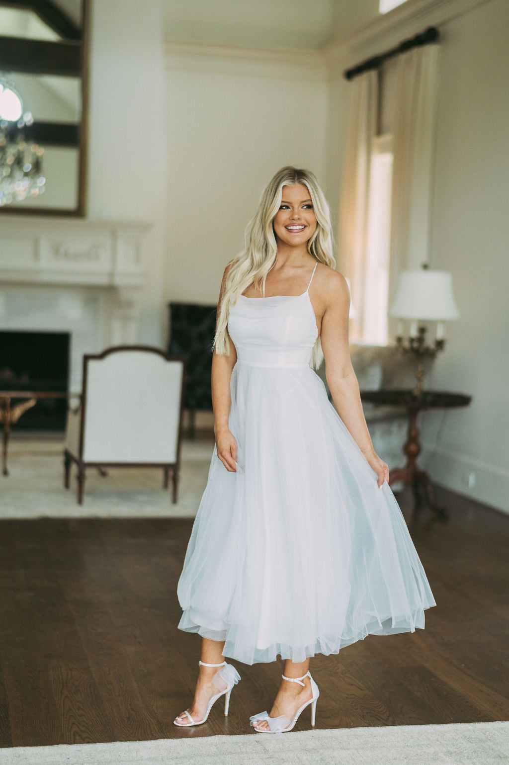 Jillian Mesh Midi Dress