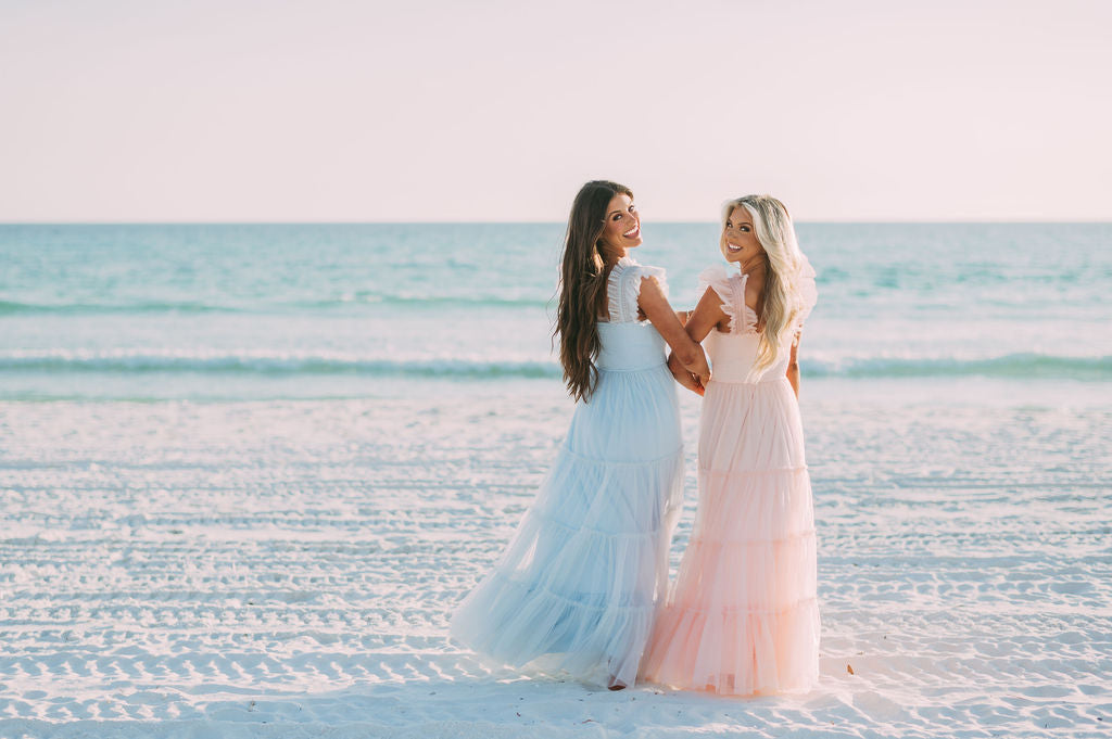 Meleah Tulle Maxi Dress-Light Blue