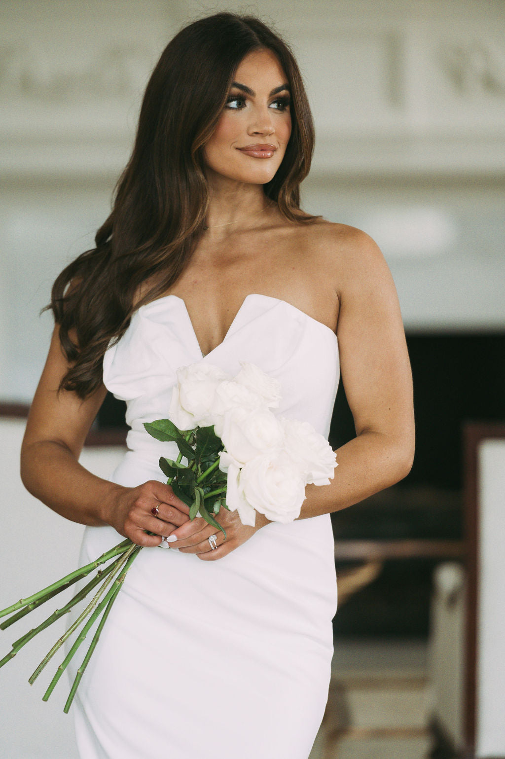 Florence Fitted Midi Dress White