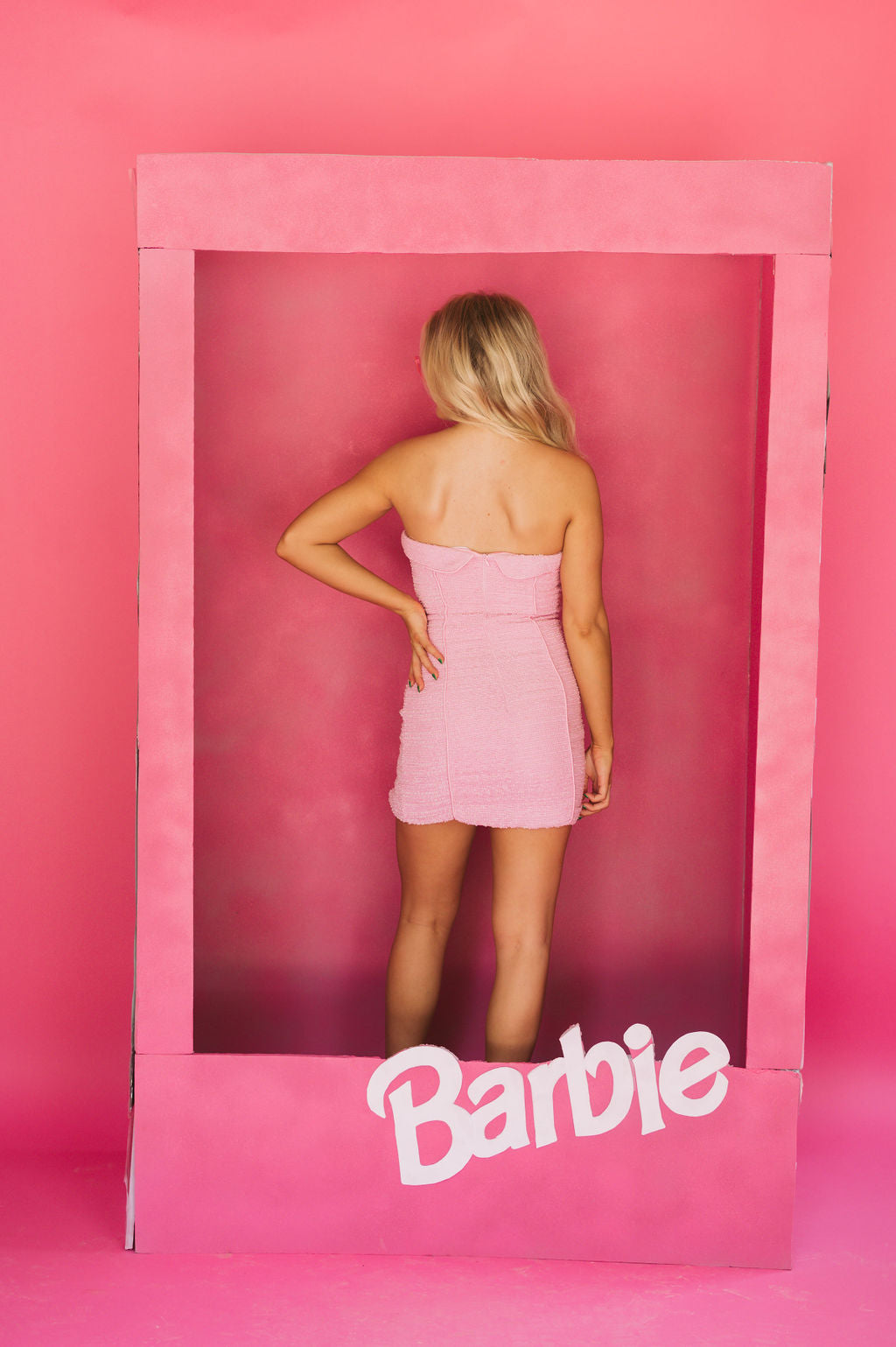 Strapless Tweed Mini Dress