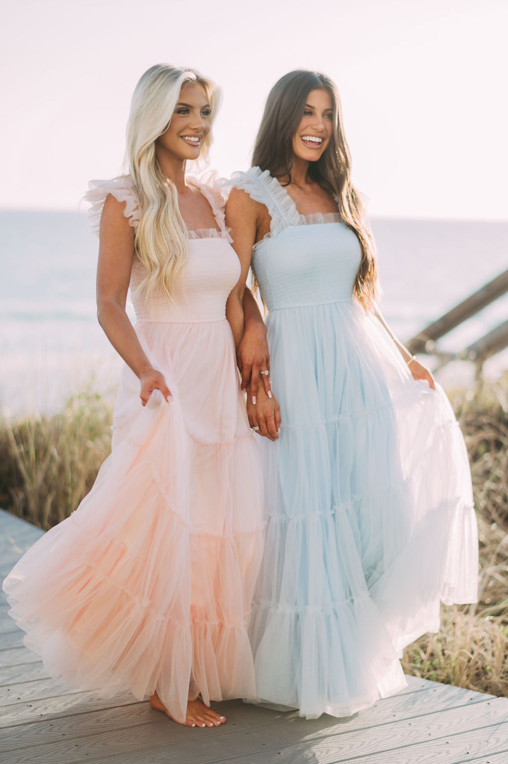 Meleah Tulle Maxi Dress-Light Blue