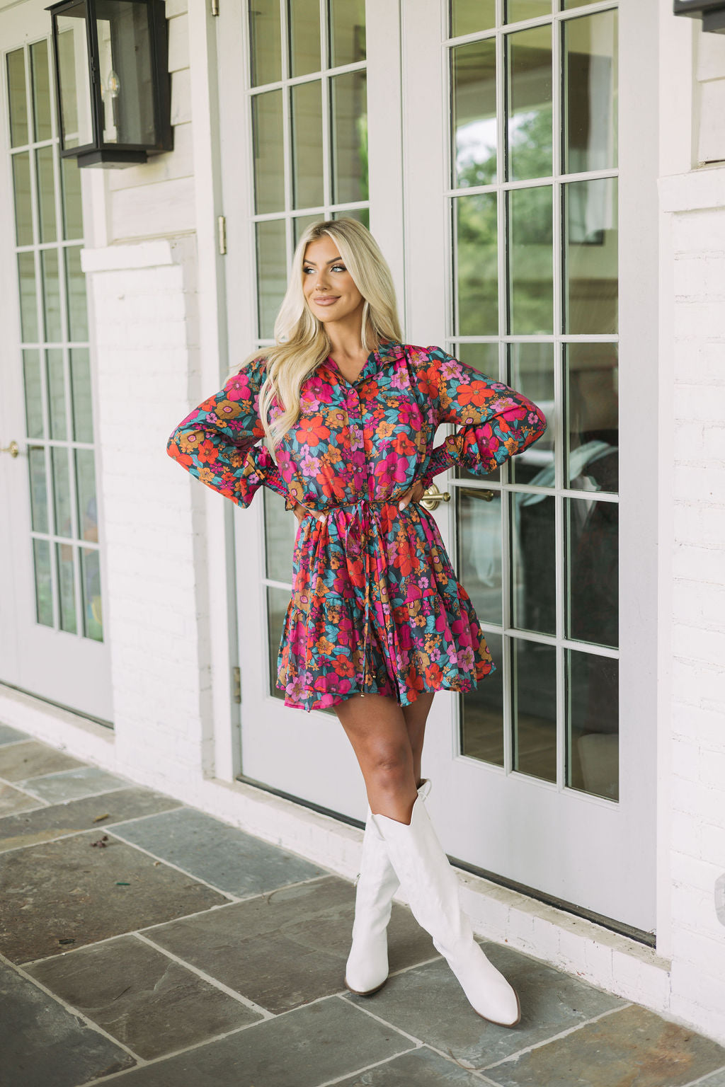 Dainty Waist Tie Floral Dress