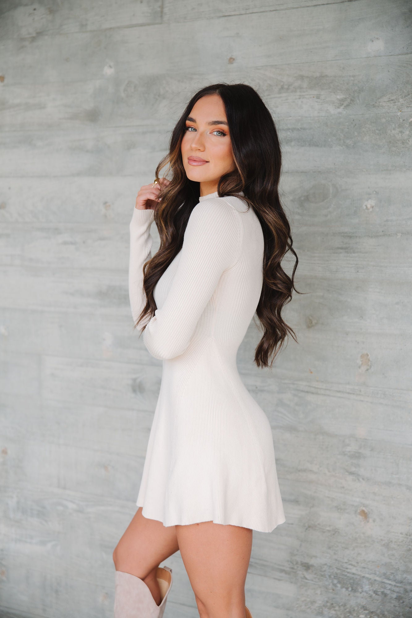 Jayde Sweater Knit DressCream