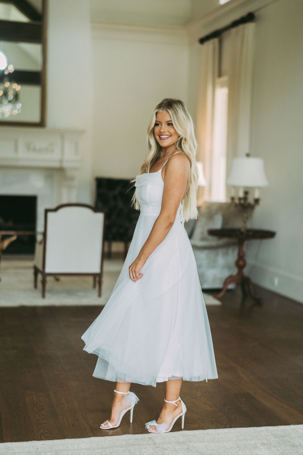 Jillian Mesh Midi Dress