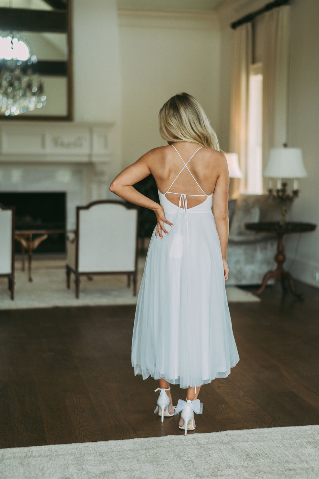 Jillian Mesh Midi Dress